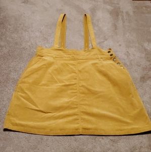 Modcloth Mustard corduroy Suspender Skirt 3x / 4x